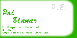 pal blanar business card